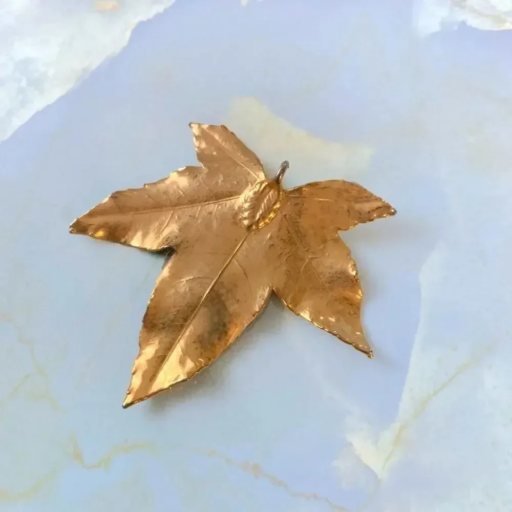 Gold Dipped Maple Leaf Pendant